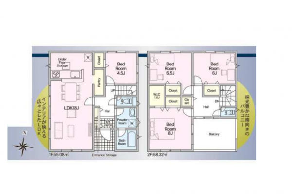山陽小野田市赤崎、新築一戸建ての間取り画像です