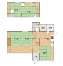 宇部市大字東岐波、中古一戸建ての間取り画像です