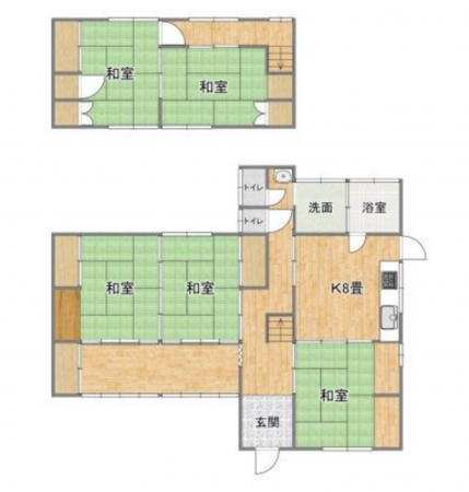 宇部市大字東岐波、中古一戸建ての間取り画像です