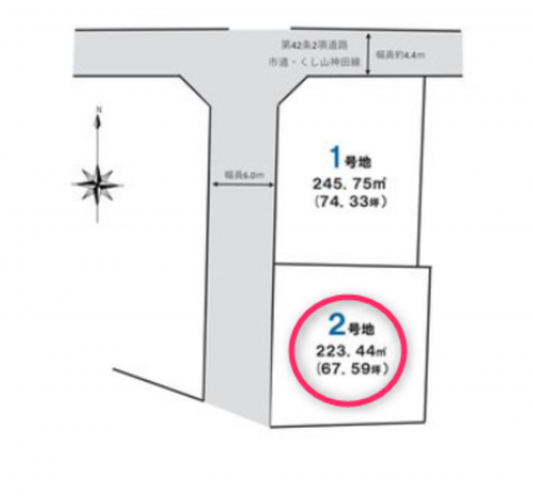 山陽小野田市大字東高泊、土地の間取り画像です