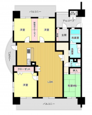 宇部市大字妻崎開作、マンションの間取り画像です