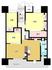 宇部市大字妻崎開作、マンションの間取り画像です