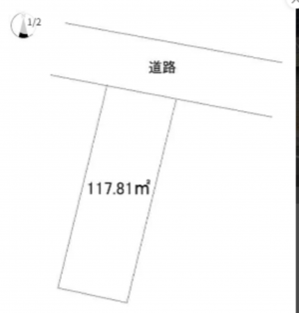 宇部市松島町、土地の地図画像です