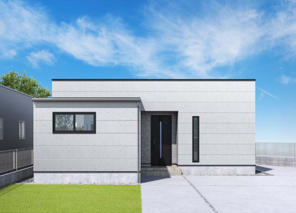 宇部市大字西岐波、新築一戸建ての完成予想図（外観）画像です