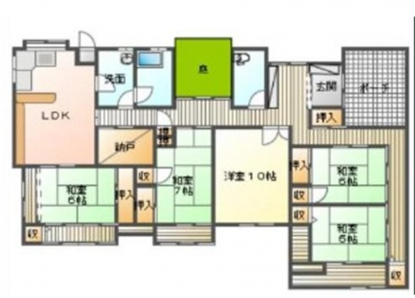 山陽小野田市大字鴨庄、中古一戸建ての間取り画像です