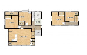 宇部市中尾、中古一戸建ての間取り画像です