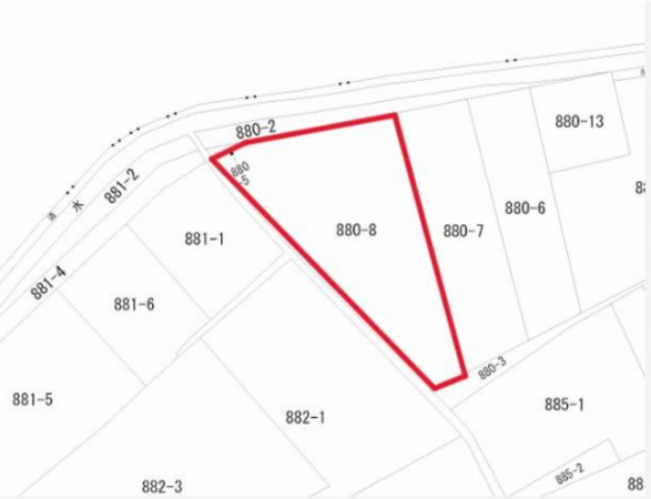 宇部市則貞、土地の地図画像です