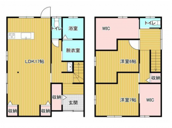 宇部市床波、中古一戸建ての間取り画像です