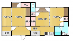 宇部市大字東須恵、中古一戸建ての間取り画像です