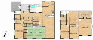 宇部市あすとぴあ、中古一戸建ての間取り画像です