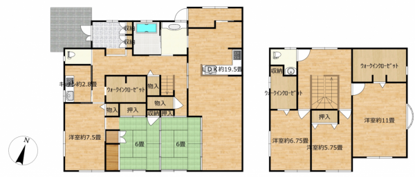 宇部市あすとぴあ、中古一戸建ての間取り画像です