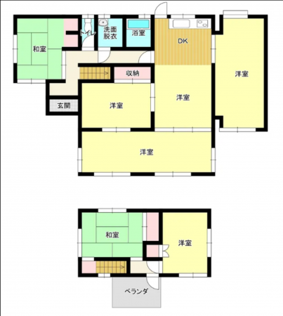 宇部市大字川上、中古一戸建ての間取り画像です