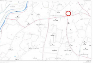 宇部市中村、土地の地図画像です
