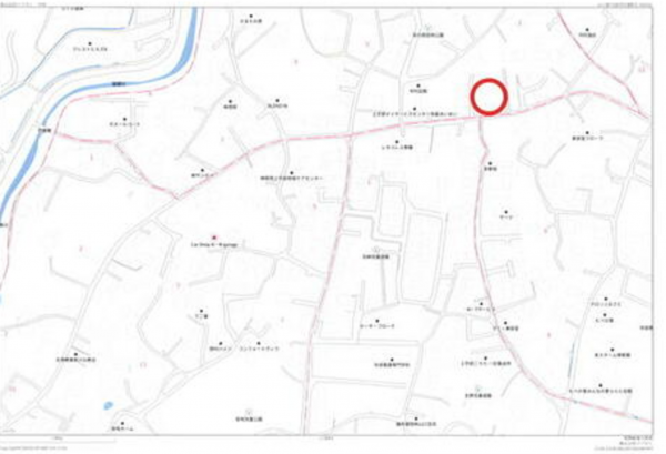 宇部市中村、土地の地図画像です