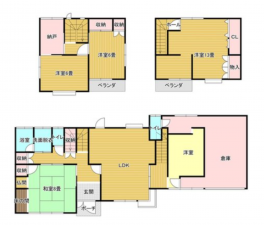 山陽小野田市大字有帆、中古一戸建ての間取り画像です
