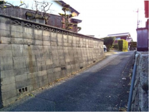 宇部市大字西岐波、土地の前面道路を含む現地写真画像です