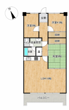 宇部市文京町、マンションの間取り画像です