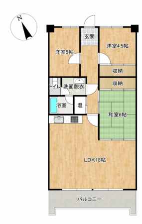 宇部市文京町、マンションの間取り画像です