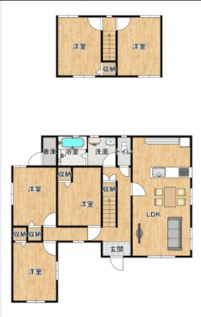 山陽小野田市大字小野田、中古一戸建ての間取り画像です