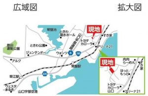 宇部市大字西岐波、土地の地図画像です