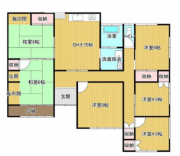 宇部市大字妻崎開作、中古一戸建ての間取り画像です