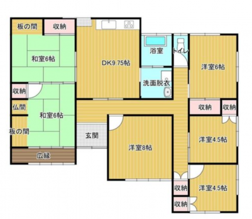 宇部市大字妻崎開作、中古一戸建ての間取り画像です
