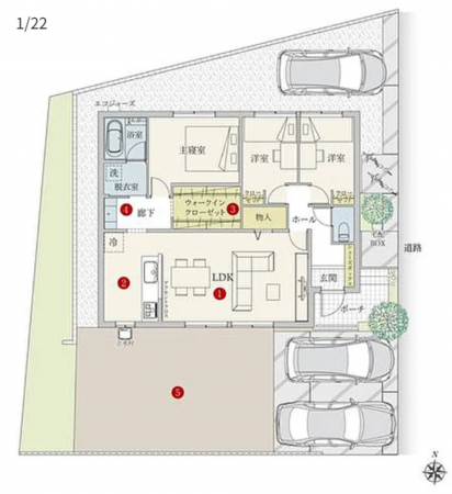 宇部市中村、中古一戸建ての間取り画像です