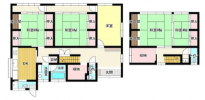 宇部市則貞、中古一戸建ての間取り画像です