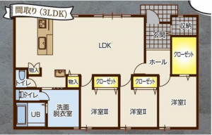 宇部市大字東須恵、新築一戸建ての間取り画像です