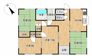 山陽小野田市大字埴生、中古一戸建ての間取り画像です