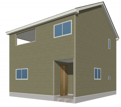 山陽小野田市南竜王町、新築一戸建ての完成予想図（外観）画像です