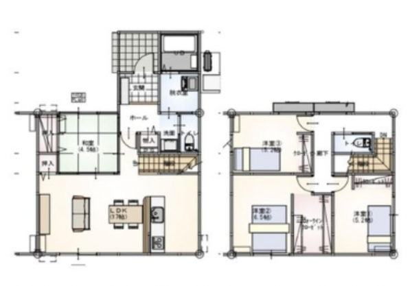 山陽小野田市新生、新築一戸建ての間取り画像です