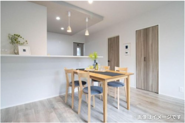 宇部市大字上宇部、新築一戸建ての居間画像です