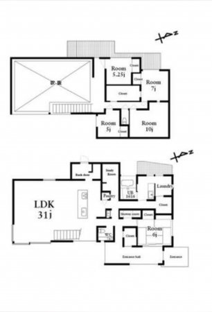 山口市阿知須、中古一戸建ての間取り画像です