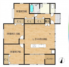 宇部市山の手町、中古一戸建ての間取り画像です