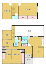 宇部市大字西岐波、中古一戸建ての間取り画像です