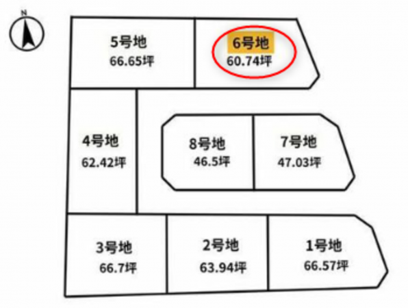 宇部市西平原、土地の間取り画像です