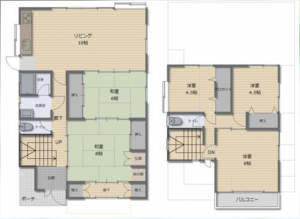 山陽小野田市高千帆、中古一戸建ての間取り画像です