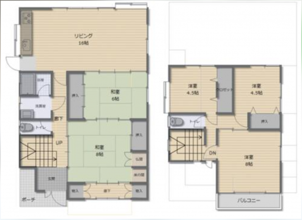 山陽小野田市高千帆、中古一戸建ての間取り画像です