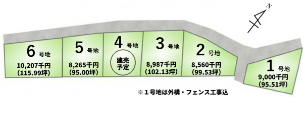 宇部市大字東須恵、土地の間取り画像です