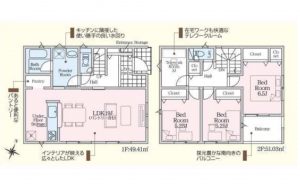 宇部市昭和町、新築一戸建ての間取り画像です