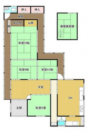宇部市東藤曲、中古一戸建ての間取り画像です