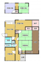 宇部市上条、中古一戸建ての間取り画像です