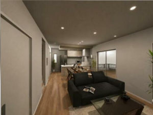 宇部市大小路、新築一戸建ての居間画像です