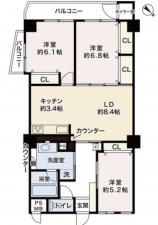 広島市東区牛田新町、マンションの間取り画像です