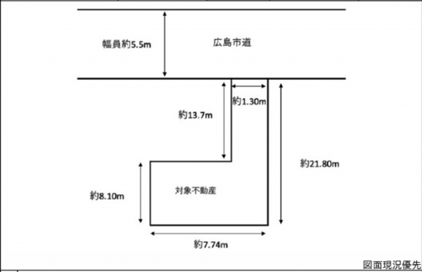 広島市南区東雲、土地の間取り画像です