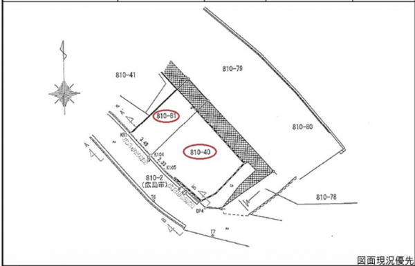 広島市南区東霞町、土地の間取り画像です