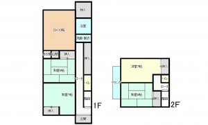 呉市広石内、中古一戸建ての間取り画像です