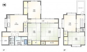 呉市押込、中古一戸建ての間取り画像です