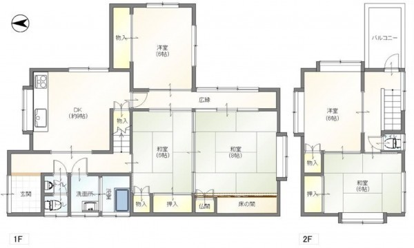呉市押込、中古一戸建ての間取り画像です